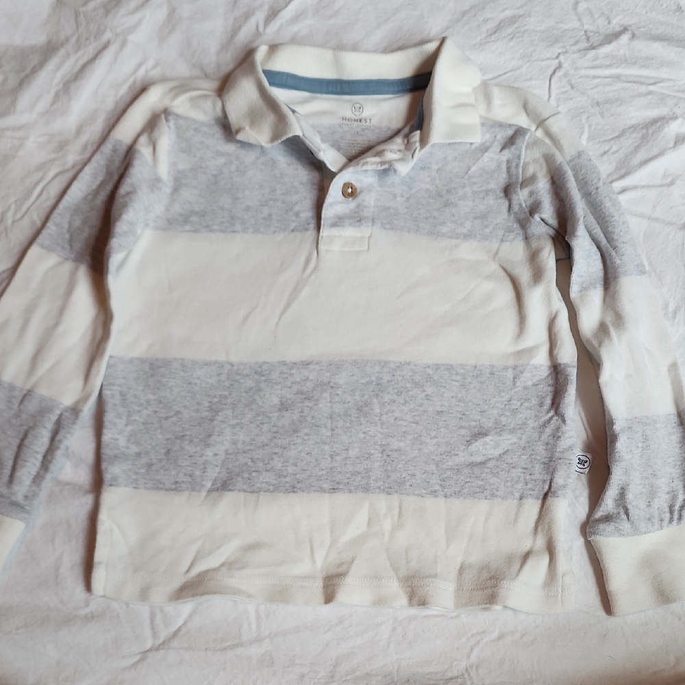 Striped Gray and White 2t Shirt